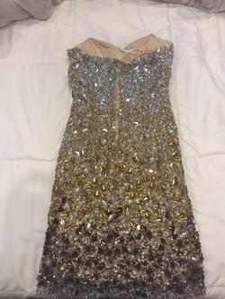Jovani Multicolor Size 4 Party Midi Shiny Fully-beaded Cocktail Dress on Queenly