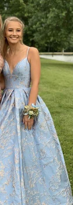 Sherri Hill Light Blue Size 0 Corset Prom Ball gown on Queenly