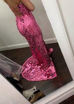 Sherri Hill Hot Pink Size 6 Corset Strapless Sweetheart Side slit Dress on Queenly