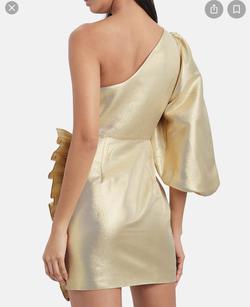 Luna Gold Gold Size 2 Homecoming Fun Fashion One Shoulder Interview Cocktail Dress on Queenly