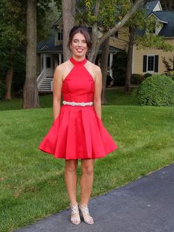 Sherri Hill Red Size 0 Pockets Silver Cocktail Dress on Queenly