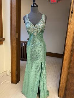 Blush Prom Green Size 4 Holiday Prom Side slit Dress on Queenly