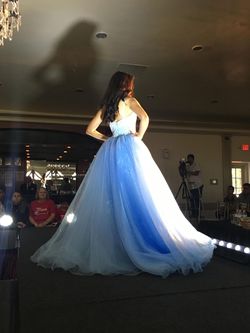 Sherri Hill Blue Size 00 Floor Length 50 Off Pageant Train Dress on Queenly