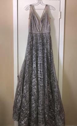 Jovani Silver Size 6 Tall Height Prom Train Dress on Queenly
