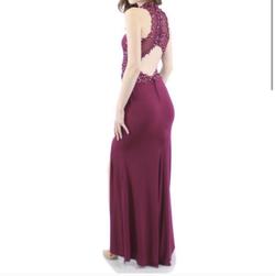 City Triangles Purple Size 0 Sheer Burgundy Prom Straight Dress on Queenly