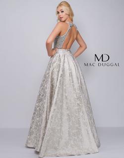 Style 2090 Mac Duggal Silver Size 4 Prom Ball gown on Queenly