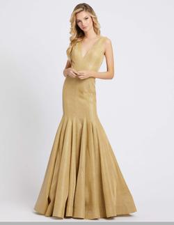 Style 26074 Mac Duggal Gold Size 16 Tall Height Prom Mermaid Dress on Queenly