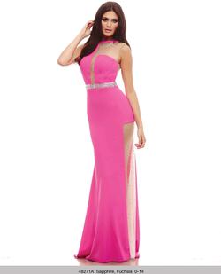 Style 48271 Mac Duggal Pink Size 4 Sheer Prom Side slit Dress on Queenly
