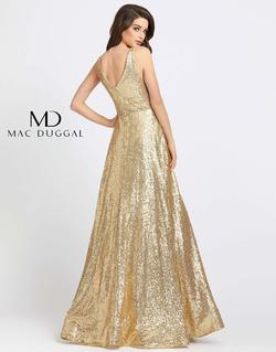 Style 48798 Mac Duggal Gold Size 10 Tall Height Prom A-line Dress on Queenly