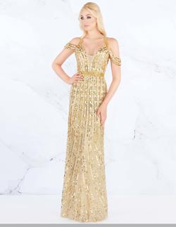 Style 4901 Mac Duggal Gold Size 0 Tall Height Prom Straight Dress on Queenly