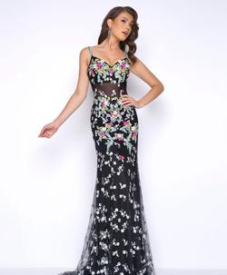 Style 50386 Mac Duggal Black Size 6 Tall Height Sheer Prom Mermaid Dress on Queenly