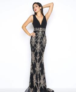 Style 50414 Mac Duggal Black Size 0 Tall Height Sheer Prom Straight Dress on Queenly
