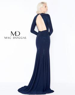 Style 62908 Mac Duggal Blue Size 10 Tall Height Prom Straight Dress on Queenly