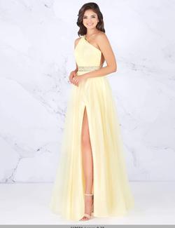 Style 66859 Mac Duggal Yellow Size 2 Tall Height One Shoulder Prom A-line Dress on Queenly