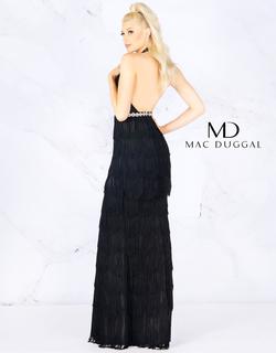 Style 77417 Mac Duggal Black Size 6 Tall Height Fringe Prom Straight Dress on Queenly