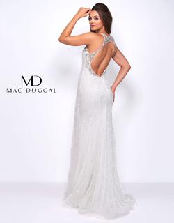 Style 77571 Mac Duggal White Size 4 Prom Straight Dress on Queenly