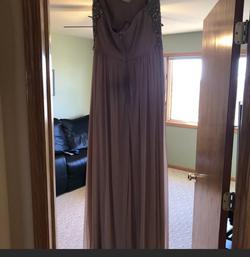 Sequin Hearts Nude Size 8 Strapless Straight Dress on Queenly