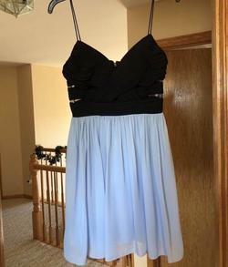 Hailey Logan Blue Size 10 Homecoming Sheer Cocktail Dress on Queenly