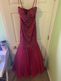 Mac Duggal Pink Size 4 Jewelled Strapless A-line Dress on Queenly