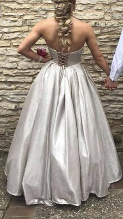 Sherri Hill Silver Size 0 Strapless Prom Ball gown on Queenly