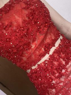 MoriLee Red Size 4 Tall Height Train Prom Straight Dress on Queenly