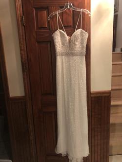 Sherri Hill White Size 6 Train Strapless Prom Straight Dress on Queenly