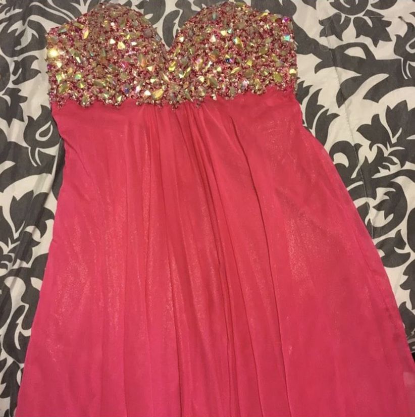 Terani Couture Hot Pink Size 8 50 Off Strapless Sweetheart A-line Dress on Queenly