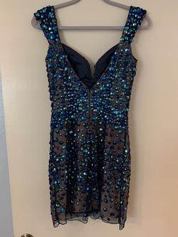 Sherri Hill Blue Size 2 Euphoria Plunge Homecoming Cocktail Dress on Queenly