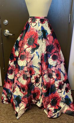 Rachel Allan Blue Size 6 Floral $300 Ball gown on Queenly