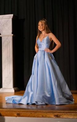 Sherri Hill Blue Size 0 Train Corset Prom Ball gown on Queenly