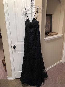Style 45005 Mori Lee Black Size 4 Lace Prom A-line Dress on Queenly