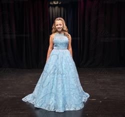 Sherri Hill Light Blue Size 6 Ball gown on Queenly