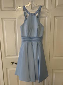 Clarisse Light Blue Size 00 Medium Height Interview Cocktail Dress on Queenly