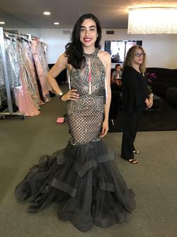 Jovani Silver Size 6 Ruffles Prom Mermaid Dress on Queenly