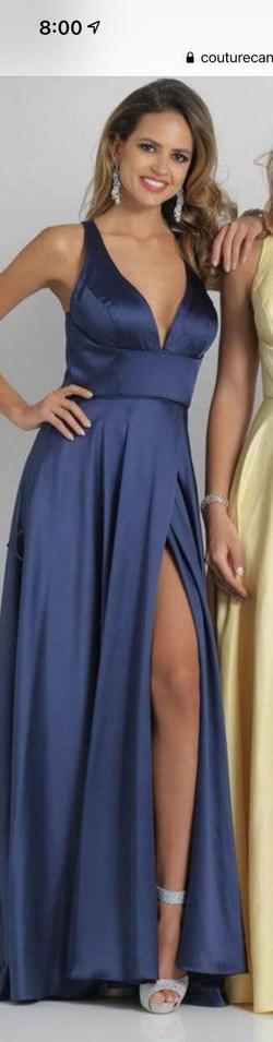 Dave and Johnny Blue Size 8 Dave & Johnny Prom Side slit Dress on Queenly