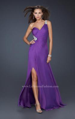 Style 17157 La Femme Royal Blue Size 4 One Shoulder Prom Straight Dress on Queenly