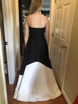 Halston Black Size 0 White Strapless Ball gown on Queenly