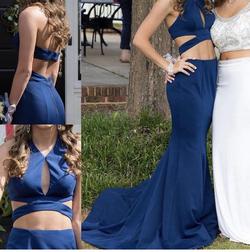 Sherri Hill Blue Size 2 Prom Mermaid Dress on Queenly