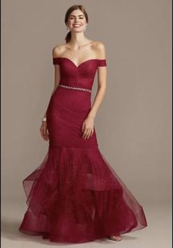 Style 1911P8366D Terani Couture Red Size 16 Prom Mermaid Dress on Queenly