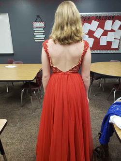 Sherri Hill Red Size 8 Pageant Sequined Backless Prom Ball gown on Queenly