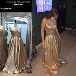 Gold Size 2 Train Dress on Queenly