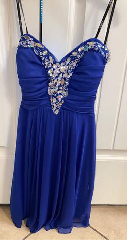 B. Darlin Blue Size 0 Mini A-line Dress on Queenly