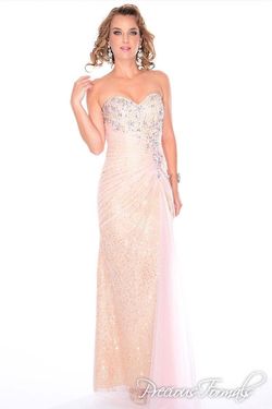 Style P21034 Precious Formals Light Pink Size 4 Sequin Military Mermaid Dress on Queenly