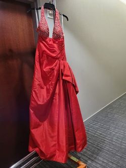 Style 1494 Terani Couture Red Size 4 Fitted Prom A-line Dress on Queenly