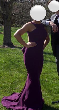 Faviana Purple Size 4 Backless Prom Straight Dress on Queenly