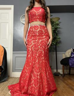 Style 16156 Tiffany Designs Red Size 2 Pattern Pageant Prom Mermaid Dress on Queenly