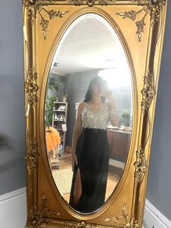 Blondie Nites Black Size 2 Plunge Beaded Top Prom Straight Dress on Queenly