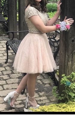 Style 52273 Sherri Hill Nude Size 0 Prom Cocktail Dress on Queenly