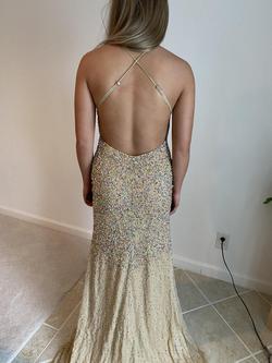 Ashley Lauren Gold Size 2 Fully-beaded Backless Prom Straight Dress on Queenly