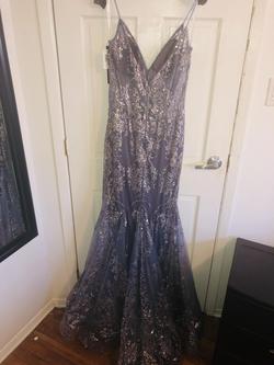 Jovani Silver Size 8 Grey Mermaid Dress on Queenly